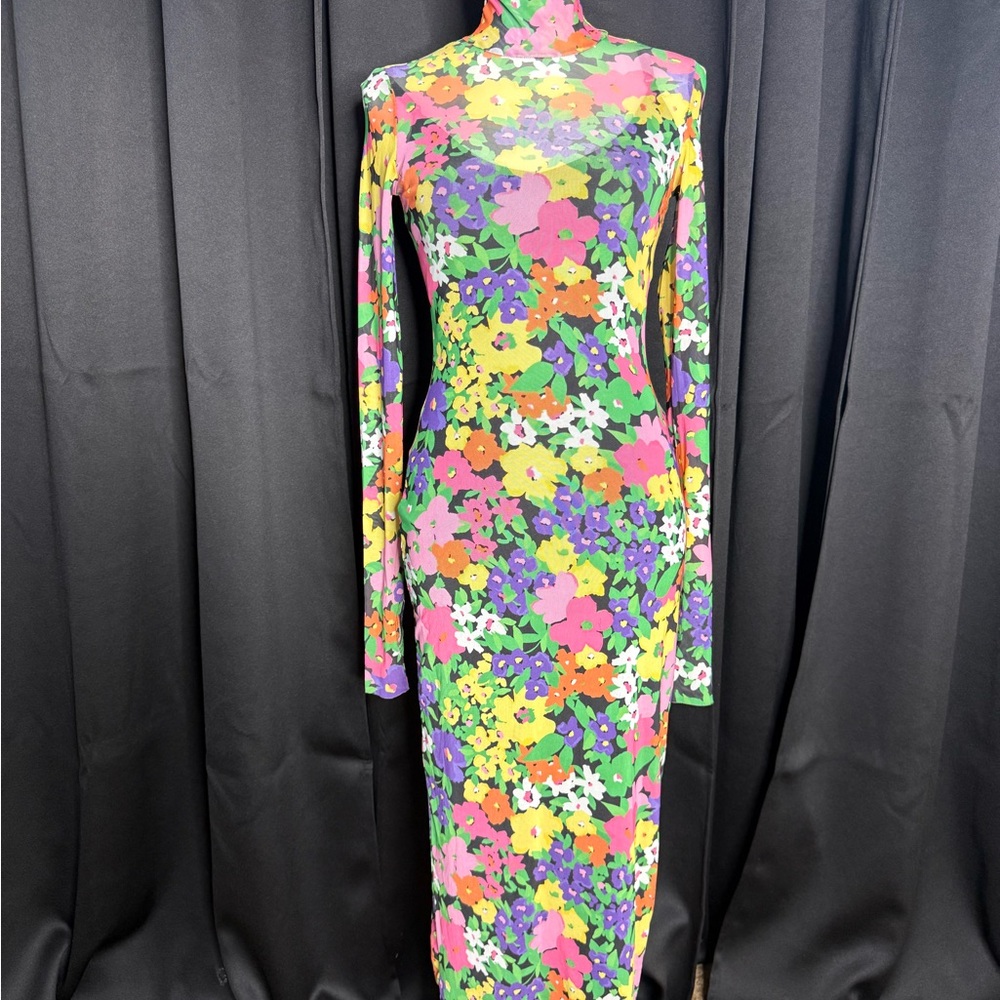AFRM Vibrant Floral Long Sleeve Dress